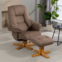 Duo Collection TV-Sessel Bordeaux Luxus-Microfaser 86 x 105 x 96 cm Braun mit Hocker und Relaxfunktion