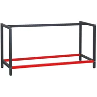 Wiltec Werkbank Gestell 175 x 57 cm, aus Stahl, Werkbankgestell in Anthrazit Rot, Tischgestell max. 200 kg als Werkbank, Arbeitstisch & Sideboard