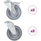 vidaXL 16 Stk. Lenkrollen mit Rückenloch 100 mm