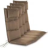 Aspero Hochlehnerauflage 4 Hochlehner Stuhlauflagen Sitzpolster, (Set), Wasserdicht grau