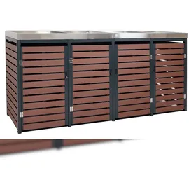 Proregal Mülltonnenverkleidung 124 x 265 x 84 cm walnuss