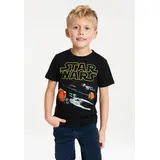 LOGOSHIRT T-Shirt LOGOSHIRT "Star Wars - Star Fighter", Mädchen, Gr. 104, schwarz, 100% Baumwolle, bedruckt, normal, Rundhals, Shirts T-Shirt, mit coolem Star Wars-Motiv
