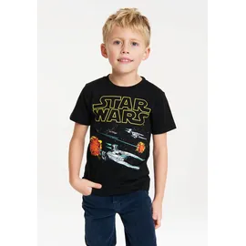 LOGOSHIRT T-Shirt LOGOSHIRT "Star Wars - Star Fighter", Mädchen, Gr. 104, schwarz, 100% Baumwolle, bedruckt, normal, Rundhals, Shirts T-Shirt, mit coolem Star Wars-Motiv