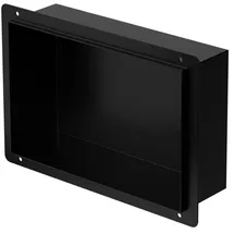 luxebath Wandnische Edelstahl 20x30x10cm Schwarz Duschnische, Randlos, Einbauregal,