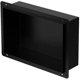 luxebath Wandnische Edelstahl 20x30x10cm Schwarz Duschnische, Randlos, Einbauregal,