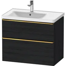 Duravit Waschtischunterschrank 2 Auszüge 78,4 x 62,5 x 45,2 cm Eiche Schwarz Matt