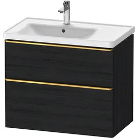 Duravit Waschtischunterschrank 2 Auszüge 78,4 x 62,5 x 45,2 cm Eiche Schwarz Matt