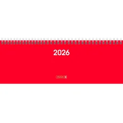 Brunnen Querkalender 772 29,7x10,5cm Karton-Umschlag rot 2026