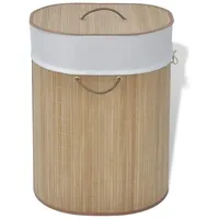 vidaXL Bambus-Wäschekorb Oval Natur