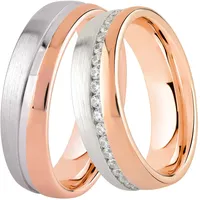 Trauring DOOSTI "Schmuck Geschenk Silber 925 Trauring Ehering Partnerring LIEBE" Gr. 64, rosa (roségoldfarben, silberfarben), Fingerringe, Damen, 64, ohne Zirkonia, Silber 925 (Sterlingsilber), 6mm, Trauring, wahlweise mit oder ohne Zirkonia