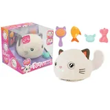 MGM GAMES MGM JOUET - Purro - Intelligente Interaktive Katze - 110870 - Reagiert auf Berührungen und Geräusche - Weiß - Miaut und Schnurrt - Teksta - Spielzeug für Kinder - Kätzchen - Roboter - Ab 5 Jahren