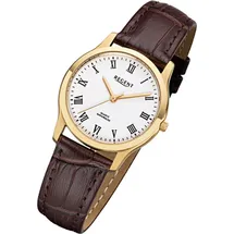 REGENT Damen-Armbanduhr XS Analog Quarz Leder 12100562