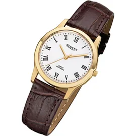 REGENT Damen-Armbanduhr XS Analog Quarz Leder 12100562