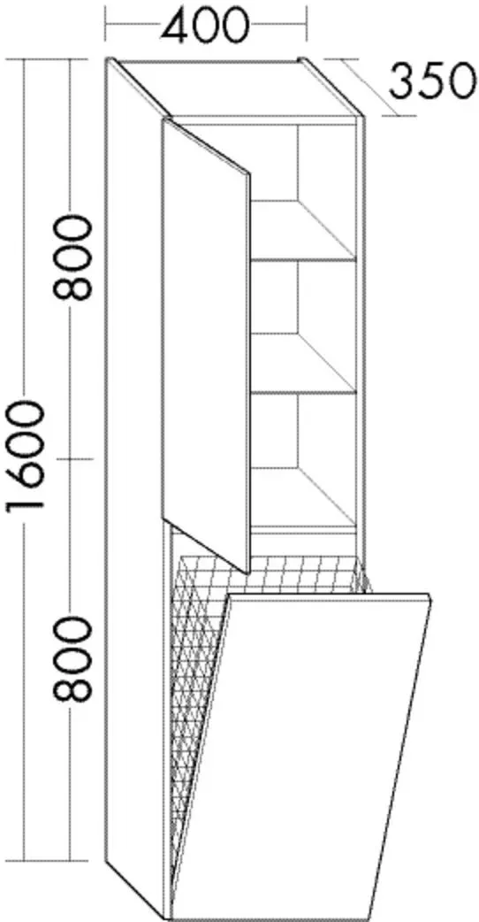 Burgbad Hochschr.Sinea Matt 1600x400x350 Lichtgrau Solid Matt, HSQW040LF1764 HSQW040LF1764