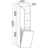 Burgbad Hochschr.Sinea Matt 1600x400x350 Lichtgrau Solid Matt, HSQW040LF1764 HSQW040LF1764