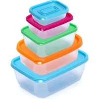 5 Stück Frischhaltedosen Set Food Aufbewahrungsbox Gefrierdosen set Kunststoff Portion Box Stapelbar BPA-frei Luftdichte Vorratsdosen Küche Gefri...