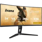 Iiyama G-MASTER GCB3486WQSCP-B1 86.4 cm 34“ VA LED Gaming Monitor UWQHD HDMI DP USB3.2 USB-C Dock 95W RJ45 LAN 0.4ms 240Hz KVM HDR400 FreeSync Premium PIP/PBP Höhenverstellung