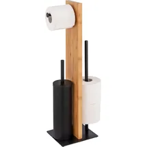 Wenko WC-Garnitur Lesina Bambus/Schwarz 1 St.