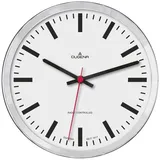 Dugena 4460656 Funkwanduhr Silberfarben Lautlos - Weiß