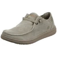 Skechers Herren Melson-Raymon Canvas-Slipper Mokassin, Taupe, 41.5 EU - 41.5 EU