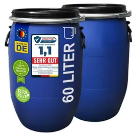plasteo Regentonne Set 2 x 60 l blau