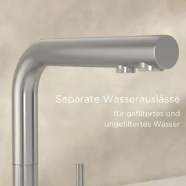 Brita 3-Wege-Küchenarmatur Edelstahl Silber