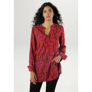 Aniston SELECTED Longbluse, mit asymmetrischem Saum und extra langen Manschetten Aniston SELECTED dunkelrot-rot-fuchsia