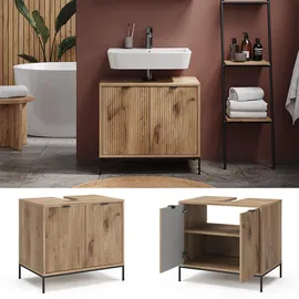 Vicco Waschbeckenunterschrank Eliza Viking Oak 70 x 63 cm mit 2 Türen