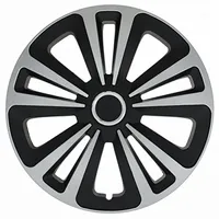 4er SET Radkappen Radblenden Radzierblenden TRM SCHWARZ / SILBER Größe 15 ZOLL UNIVERSAL (16 ZOLL)