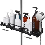 Teleskop-duschablage, Kein Bohren Erforderlich, 32-48 Cm, Hängendes Badezimmerregal, Ablage Für 18-25 Mm Duschstangen (schwarz)