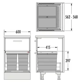 HAILO Allegro 2x 28 l Dunkelgrau