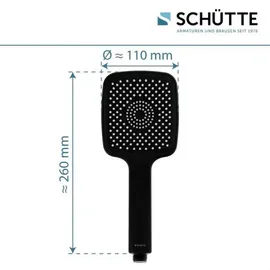 Schütte HAWAII Handbrause, Schwarz matt, eckig