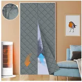 Sunicol Türvorhang Magnetisch Thermo Türvorhang Kälteschutz für Türen Balkon, Winddicht Wärmeschutz Magnet Wärmeschutzvorhang 90 cm x 210 cm