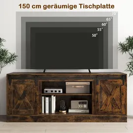 Costway TV-Schrank 150 x 39 x 60 cm Braun Holz/Metall/MDF