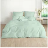 Traumschlaf Uni Mako-Satin jade 155 x 200 cm + 80 x 80 cm