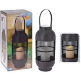 ProGarden Solar-Laterne mit LED-Kerze Rattan Schwarz - Schwarz