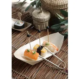 Papstar Fingerfood-Schalen Holz 50 St. 8,5 cm x 5,5 cm Schiffchen