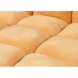 Mendler Bodensessel HWC-N43, Relaxsessel Bodenkissen Klappsessel 6 Relaxpositionen, stabiles Gestell Samt ~ hellbraun