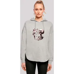 Kapuzenpullover F4NT4STIC "Niedliches Goth Skelett Herz Seifenblasen", Damen, Gr. L, grau, Obermaterial: 100% Baumwolle, casual, oversize, Langarm, Pullover, Premium Qualität