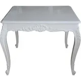 Casa Padrino Barock Esstisch Weiss 100 cm x 100 cm- Esszimmer Tisch - Antik Stil Möbel - Weiß