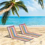 Outsunny Strandliege 2er Set Mehrfarbig
