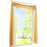 BAILEY JO 1er-Pack Querbehang Transparent Voile Freihanddeko Gardinen Schals (HxB 145x600cm, Gelb)