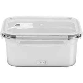 Lurch 240894 Lunchbox Safety/Aufbewahrungsbox aus hochwertigem Edelstahl mit BPA-freiem Kunststoffdeckel 1500ml