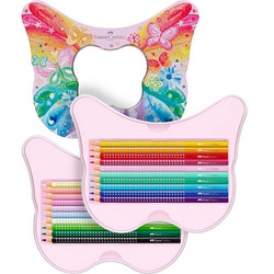 FABER-CASTELL Geschenkset Schmetterling Sparkle Buntstifte farbsortiert, 20 St.