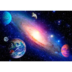 Fototapete PAPERMOON "Solar System", bunt (mehrfarbig), B:4m L:2,6m, Vlies, Tapeten