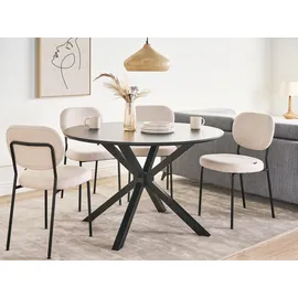 Beliani Fitzroy Ø 120 cm schwarz