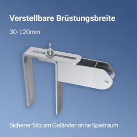 sunshare Balkonhalterung für Ray Lite Solarpanels - wetterfest, verstellbar, Aluminium