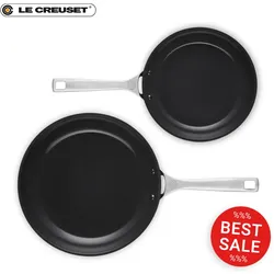 Le Creuset Alu Pfannenset flach 24/28cm Antihaft Essential Keramik