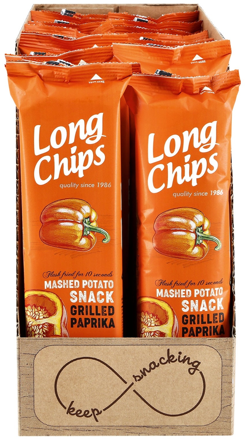 Dovgan Long Chips Grilled Paprika 75 g, 20er Pack