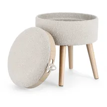 BIZZOTTO Hocker Zoya Bouclè-Stoff 39 x 43 x 39 cm Hellgrau